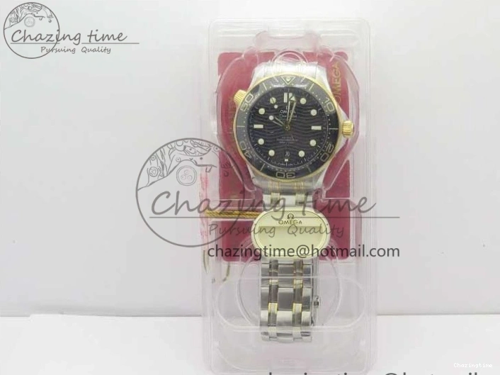 1103 MultiPurpose 2018 Seamaster Diver 300M SS YG VSF 1:1 Best Edition YG Bezel Black Dial on SS YG Bracelet A 7937